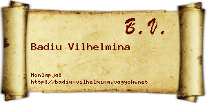 Badiu Vilhelmina névjegykártya